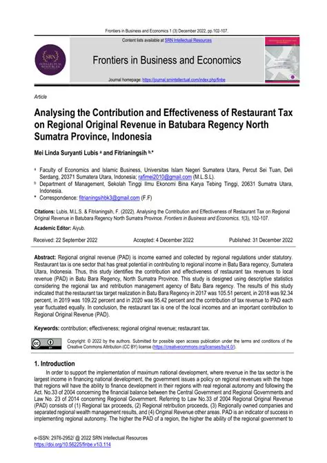 Advertisement Tax Contribution to Regional Original Revenues