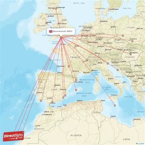 Bearings of Destinations from Airport A