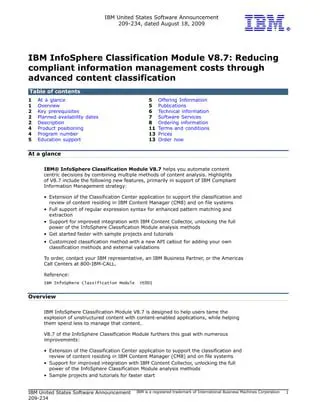 Benefits of IBM InfoSphere Classification Module