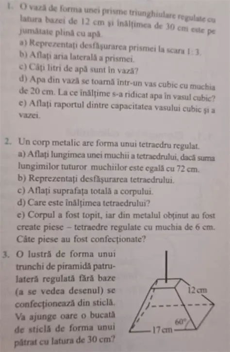 Calcularea Volumului unei Prisme Triunghiulare Regulare