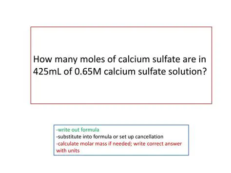 Calculate the number of moles of calcium sulfate