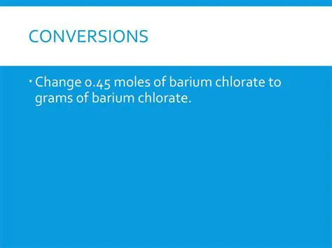 Calculating Moles of Barium Chlorate