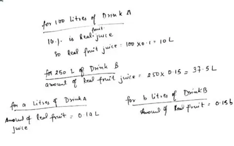 Calculating the Total Amount of Real Fruit Juice