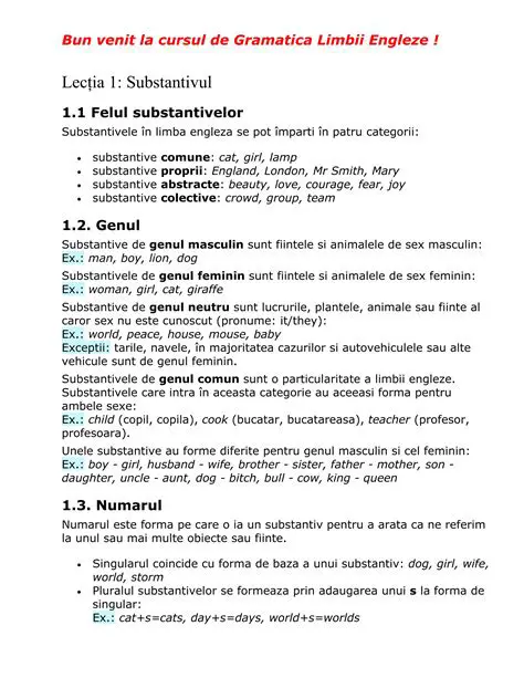Cautati 10 substantive la masculin si 10 substantive la feminin si traducutile cu articole hotarite