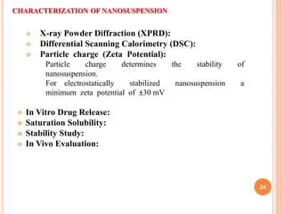 Characterization of Nanosuspension
