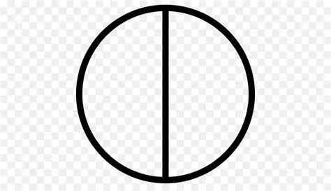 Circle with a vertical line