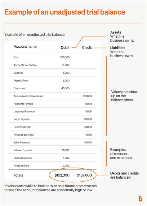 Components of the Unadjusted Trial Balance