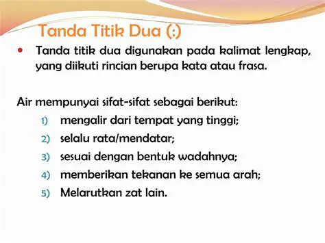 Contoh penggunaan titik dua