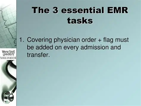 Correct completion of EMR tasks