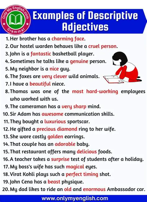 Descriptive adjective phrases