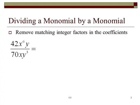 Dividing a Monomial by a Monomial