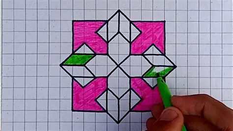 Drawing a Shape with Five Straight Lines and One Curve on Squared Paper