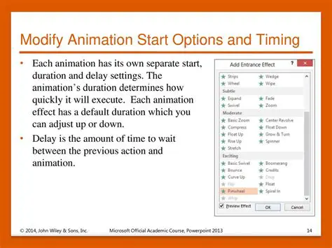 Duration and delay settings