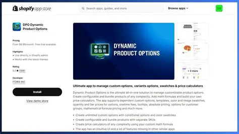 Dynamic Product and Options Interface