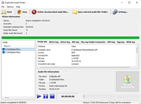 Features of Duplicate Audio Finder
