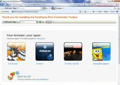Features of the FreeGame Pick Toolbar
