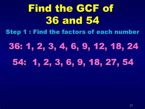 Finding the GCF of 36 and 30