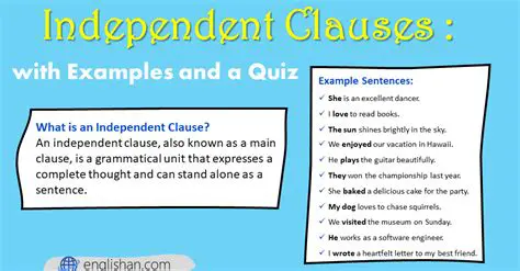Frequently Asked Questions about Independent Clauses