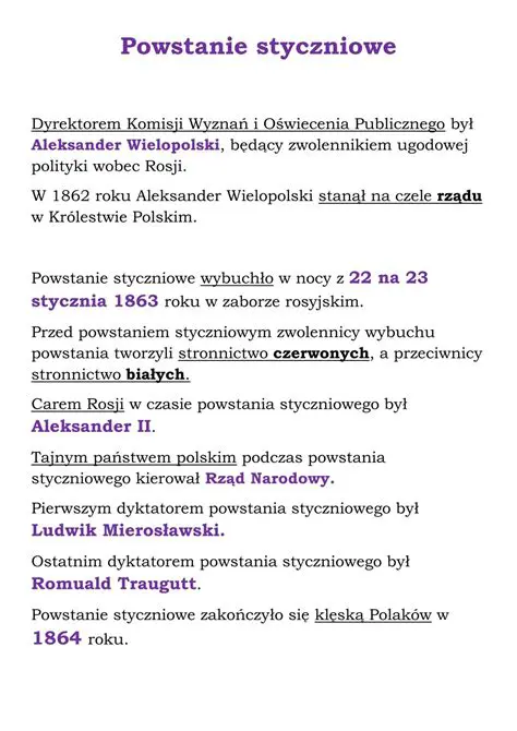 Historia Powstania Styczniowego