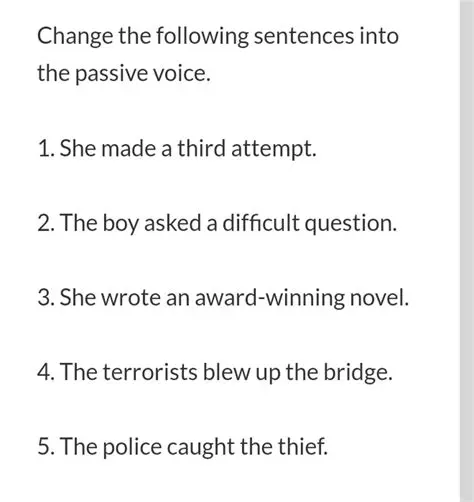 How to Change Sentences into the Passive Voice