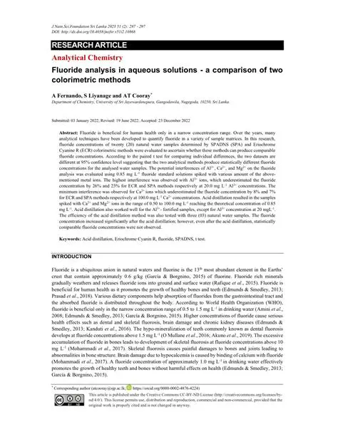 Improving the accuracy of fluoride analysis