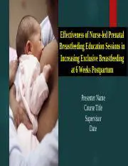 Increasing exclusive breastfeeding education