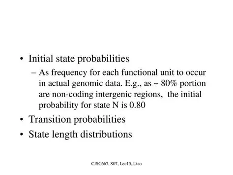 Initial state probabilities