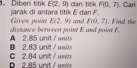 Jarak Antara Titik E dan Titik B