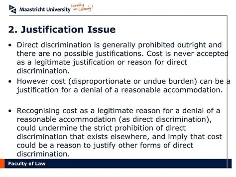 Justification of Discrimination