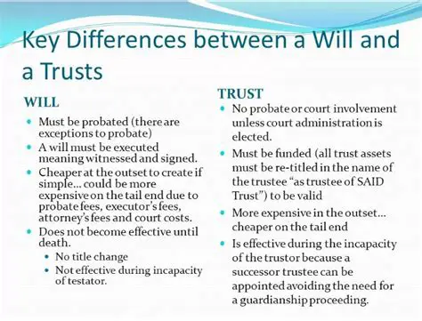 Key Differences Between a Will and a Trust