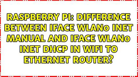 Key Differences between iface wlan0 inet manual and iface wlan0 inet dhcp