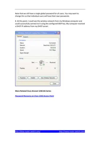 Key Features of Aironet Client Utility