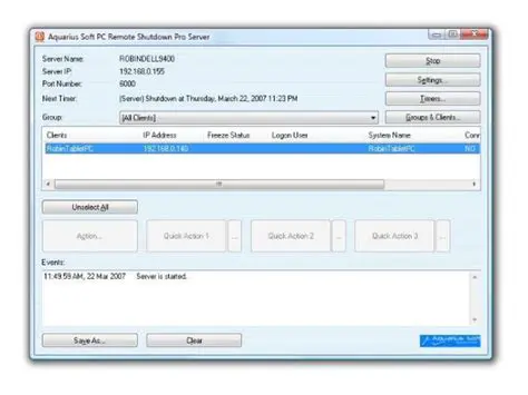 Key Features of Aquarius Soft PC Remote Shutdown Pro Client