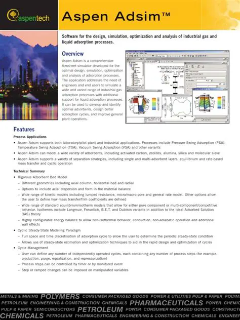 Key Features of Aspen Adsim 2006
