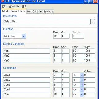 Key Features of GA Optimization for Excel