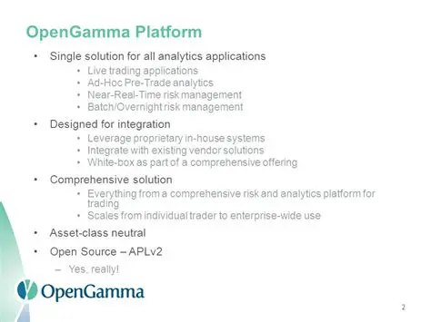 Key Features of OpenGamma Platform