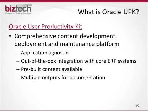 Key Features of Oracle User Productivity Kit