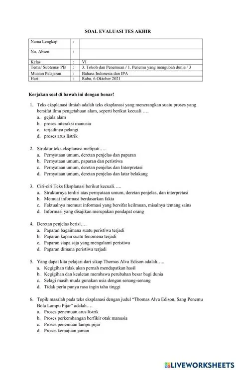 Kunci Jawaban Soal Evaluasi Tema 3
