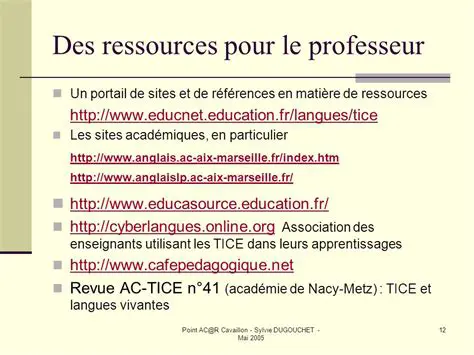 Le site web des ressources en ligne
