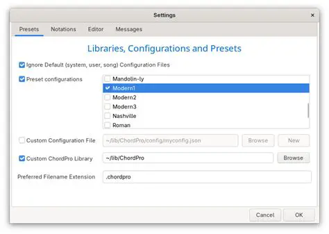 Locate the preset configuration