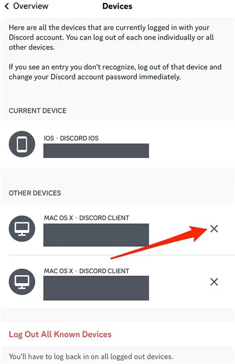 Logging in from another device