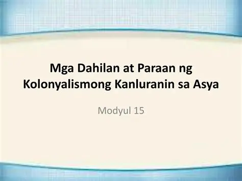 Mga Dahilan ng Kanluranin sa Paghangad ng Kolonya