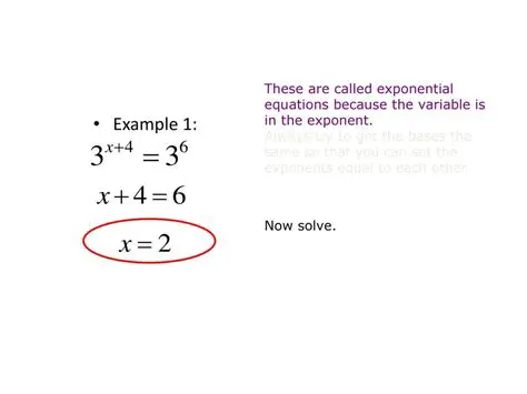Not setting the exponents equal to each other
