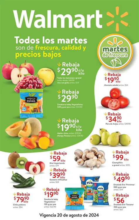 Ofertas Martes de Frescura Walmart: ¡Ahorra en Frutas y Verduras!