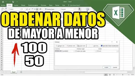 Ordenar los datos de menor a mayor