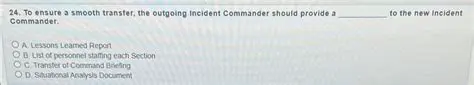 Outgoing Incident Commander