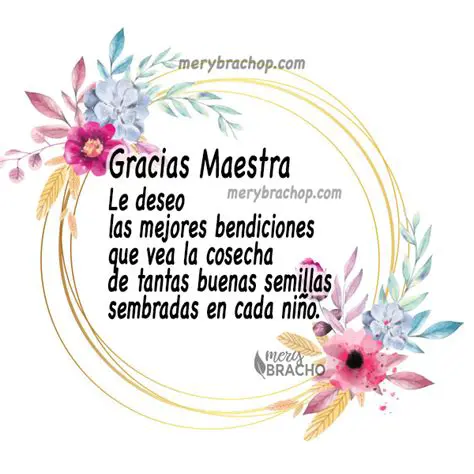 Palabras de agradecimiento para una maestra