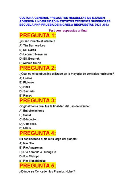 Pregunta 5 y sus respuestas
