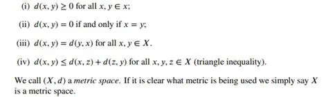 Properties of Metric Spaces