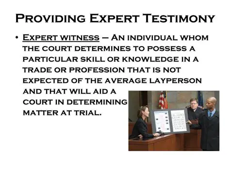 Providing expert testimony
